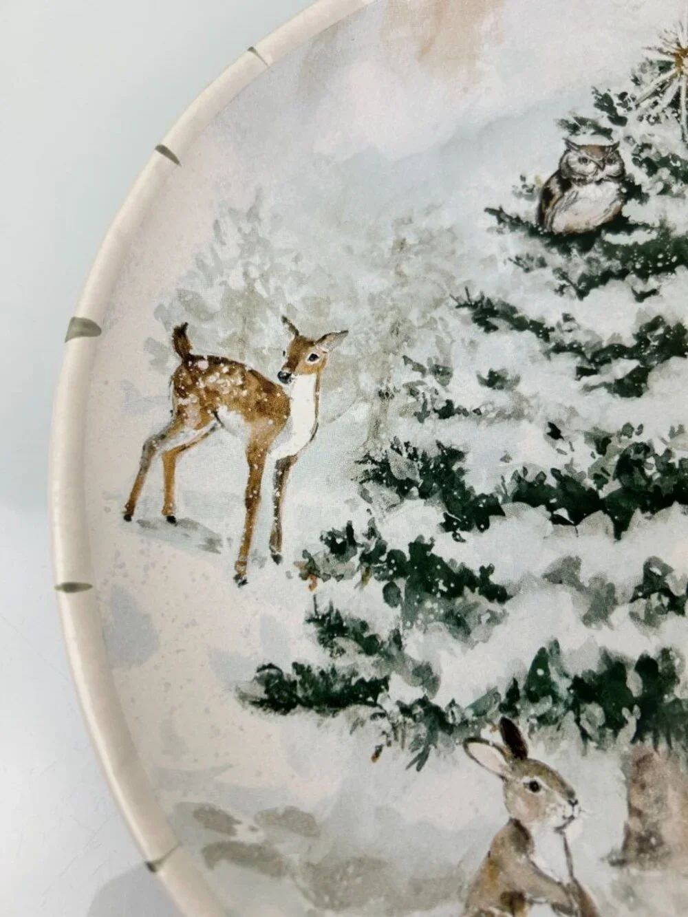 Certified International Susan Winget Winter's Frost Animals Winter Dinner Plate
